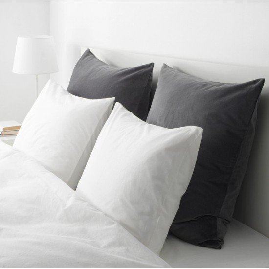 Чехол на подушку САНЕЛА из хлопкового бархата, цвет темно-серый или бежевый, размер 65x65 см.