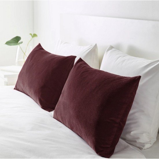 Чехол на подушку САНЕЛА из хлопкового бархата, цвет темно-красный, 40x65 см