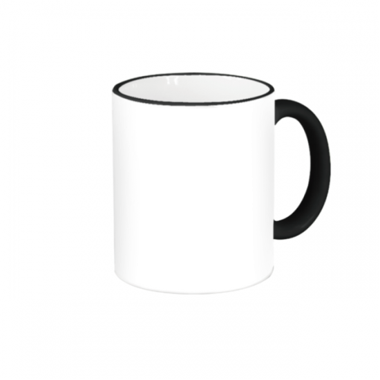 Керамическая чашка (черная ручка) с вашим дизайном. hotcolours.ru